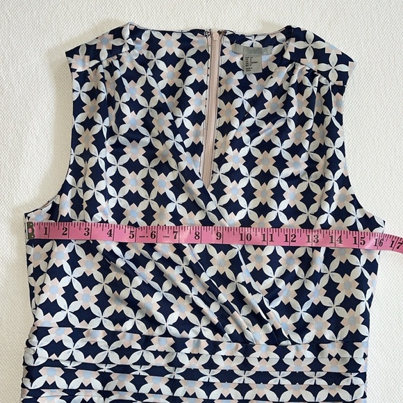 H&M Women's Navy Blue and White Faux Wrap Dress Size 8 - Picture 8 of 15